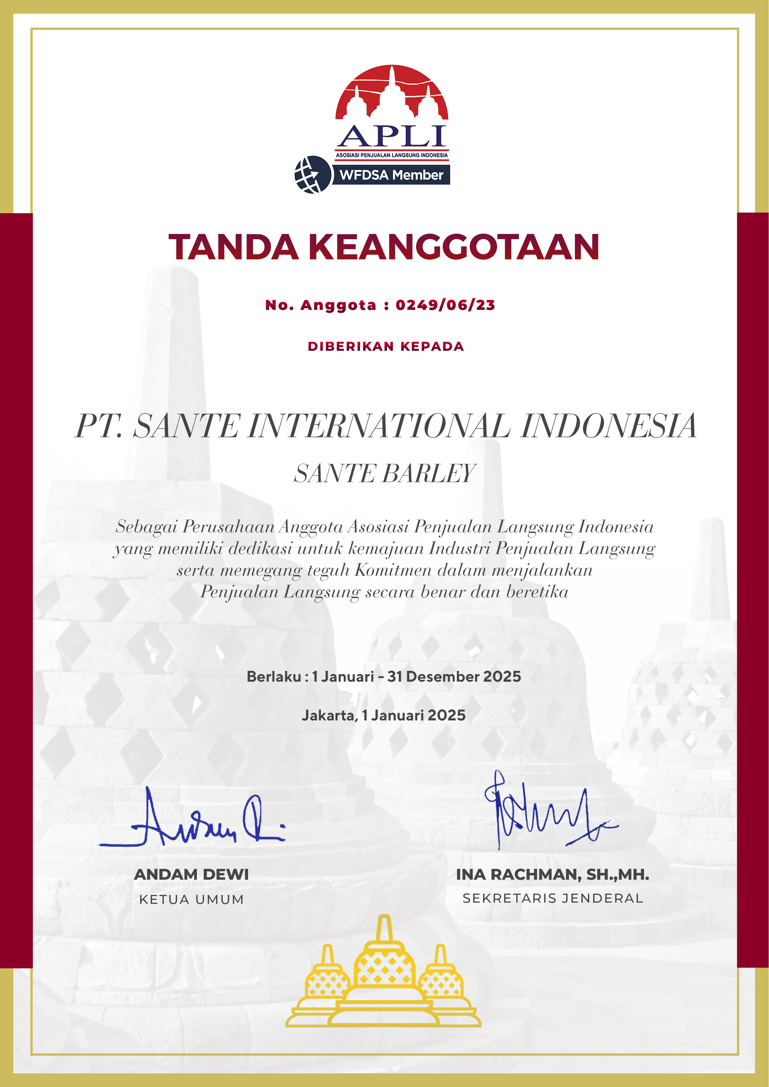 PT. SANTE INTERNATIONAL INDONESIA